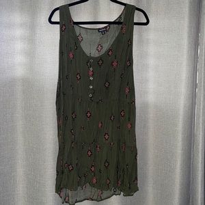 Torrid olive green tribal print tank top